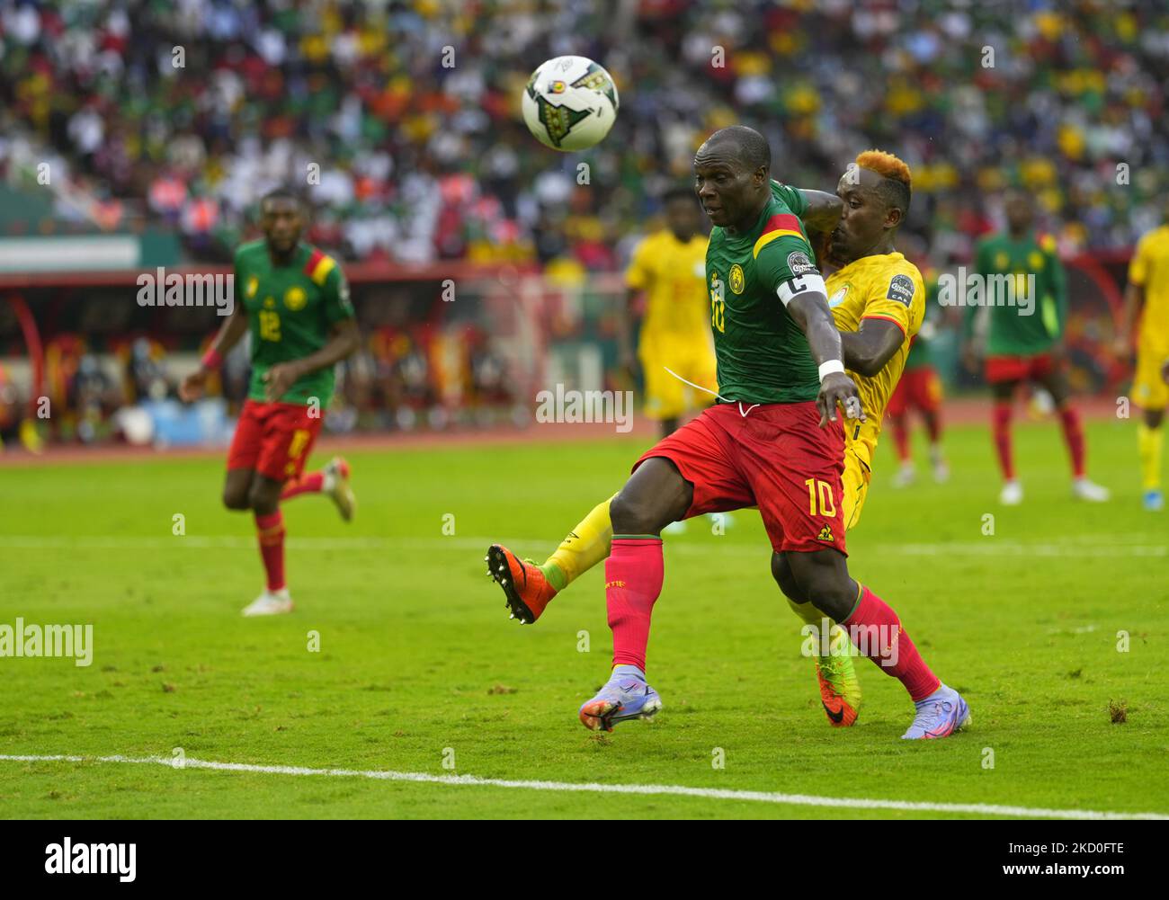 Vincent Aboubakar of Cameroon during Cameroon against Ethiopia, African Cup  of Nations, at Olembe Stadium on January 13, 2022. (Photo by Ulrik  Pedersen/NurPhoto Stock Photo - Alamy