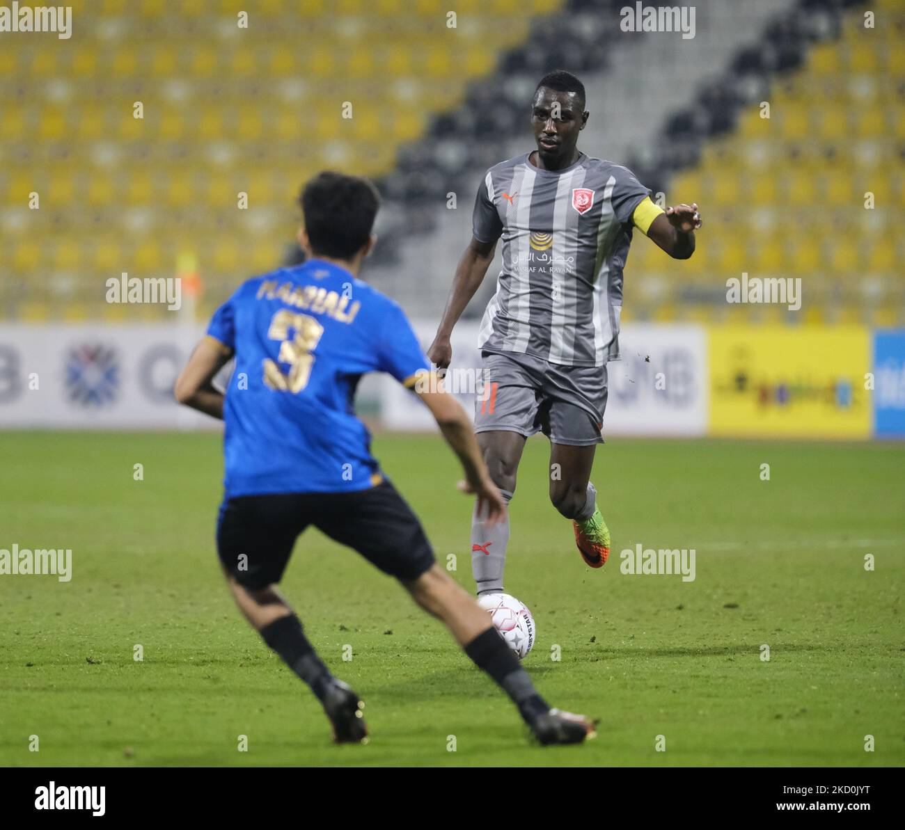 Almoez Ali (11) of Al Duhail on the ball during the QNB Stars League 