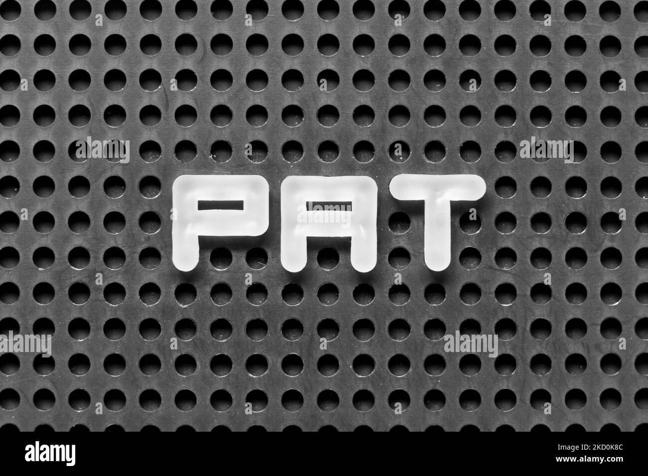 White alphabet letter in word PAT (abbreviation of Profit after tax or