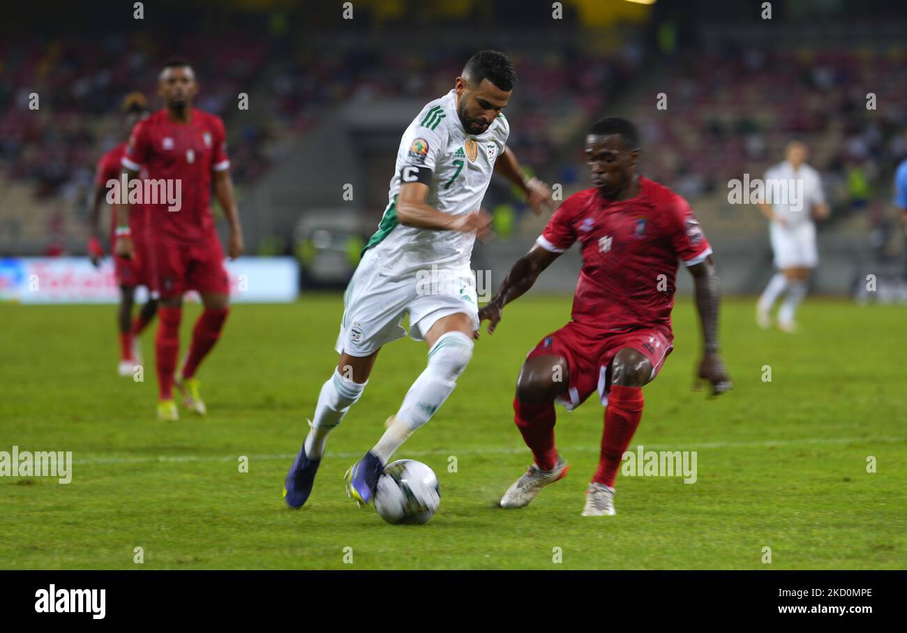 Riyad Mahrez (captain) of Algeria during Algeria versus Equatorial Guinea, African Cup of Nations, at Ahmadou Ahidjo Stadium on January 16, 2022. (Photo by Ulrik Pedersen/NurPhoto) Stock Photo