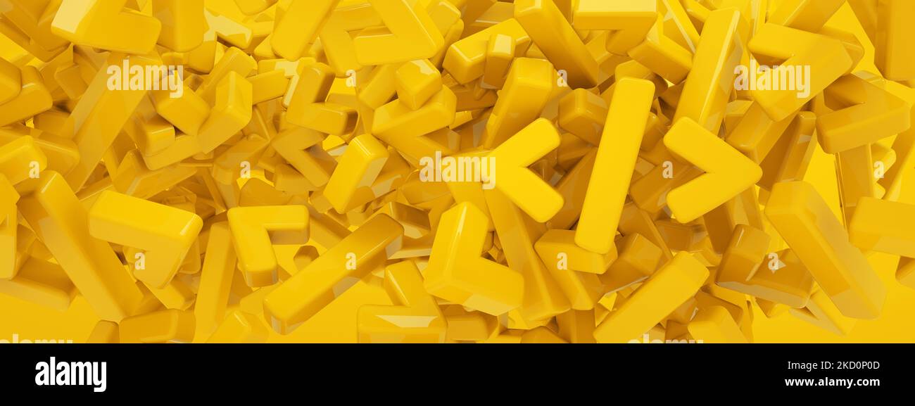 Volumetric glossy Code icon. 3D rendered digital symbol yellow background. Stock Photo