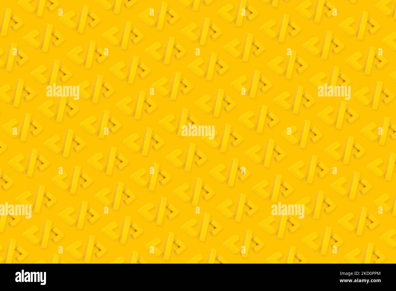 Volumetric glossy Code icon. 3D rendered digital symbol yellow pattern background. Stock Photo