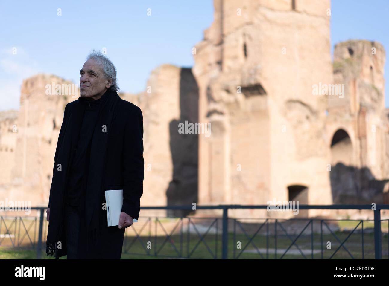 Director Abel Ferrara attends the reading by Abel Ferrara of Gabriele Tinti's poems at Terme di Caracalla on January 19, 2022 in Rome, Italy. (Photo by Luca Carlino/NurPhoto) Stock Photo