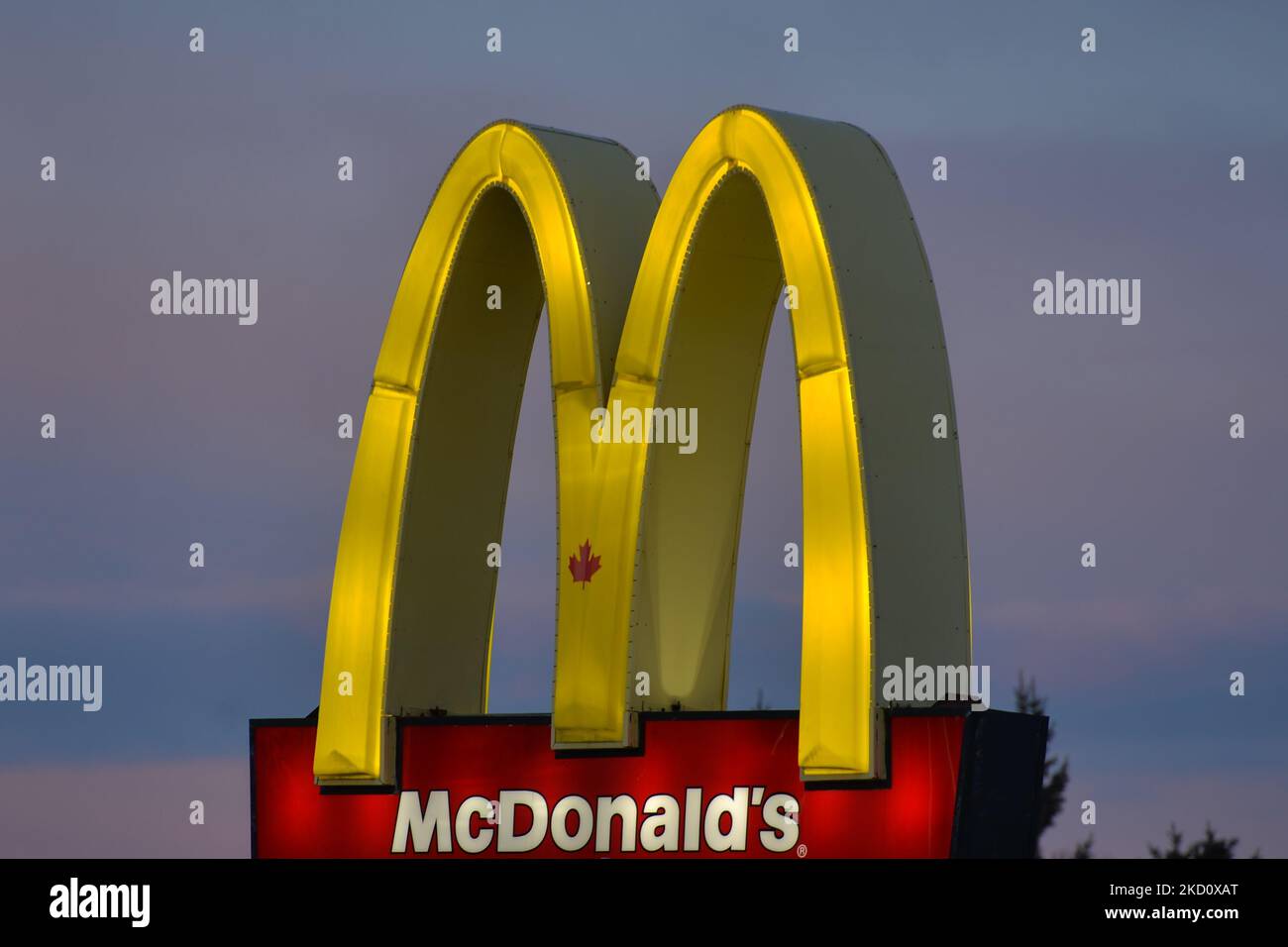 McDonald's logo outside McDonald's fast foos restaurant in South Edmonton. On Thursday, January