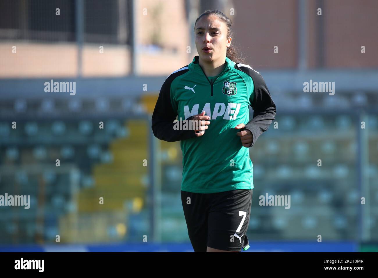 Haley Bugeja of US SASSUOLO in action during the Serie A Women match between US Sassuolo and Hellas Verona FC at Enzo Ricci on January 22, 2022 in Sassuolo (MO), Italy. (Photo by Luca Amedeo Bizzarri/LiveMedia/NurPhoto) Stock Photo