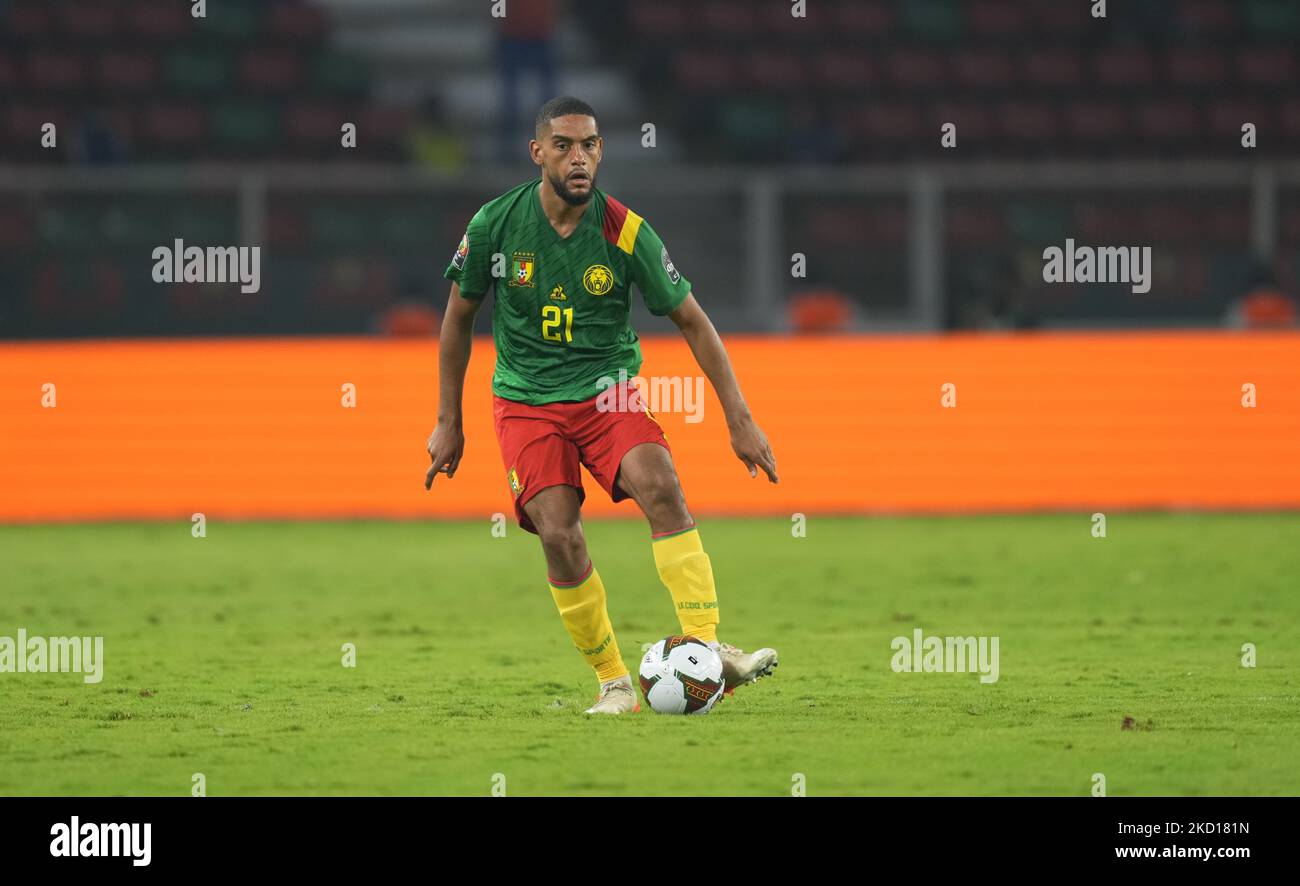Jean-Charles Castelletto of Cameroon during Cameroun versus Comoros,  African Cup of Nations, at Olempe Stadium on January 24, 2022. (Photo by  Ulrik Pedersen/NurPhoto Stock Photo - Alamy