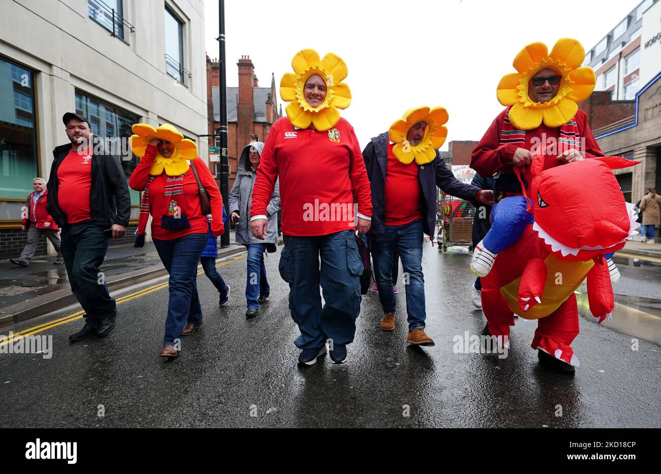 Wales fans in fancy dress arriving ahead of the Autumn International