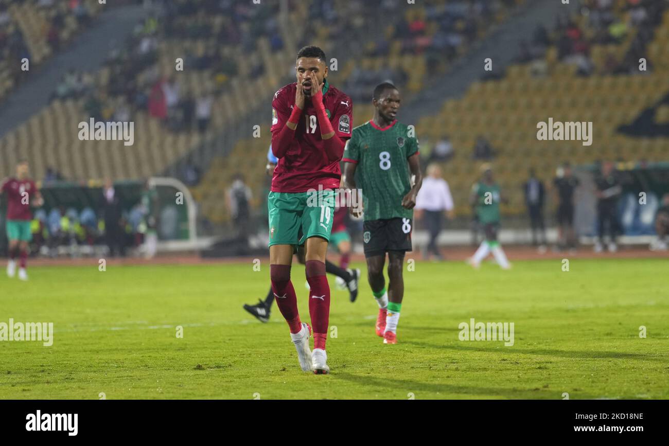 Youssef En-Nesyri of Morocco during Morocco against Malawi, African Cup of Nations, at Ahmadou Ahidjo Stadium on January 25, 2022. (Photo by Ulrik Pedersen/NurPhoto) Stock Photo
