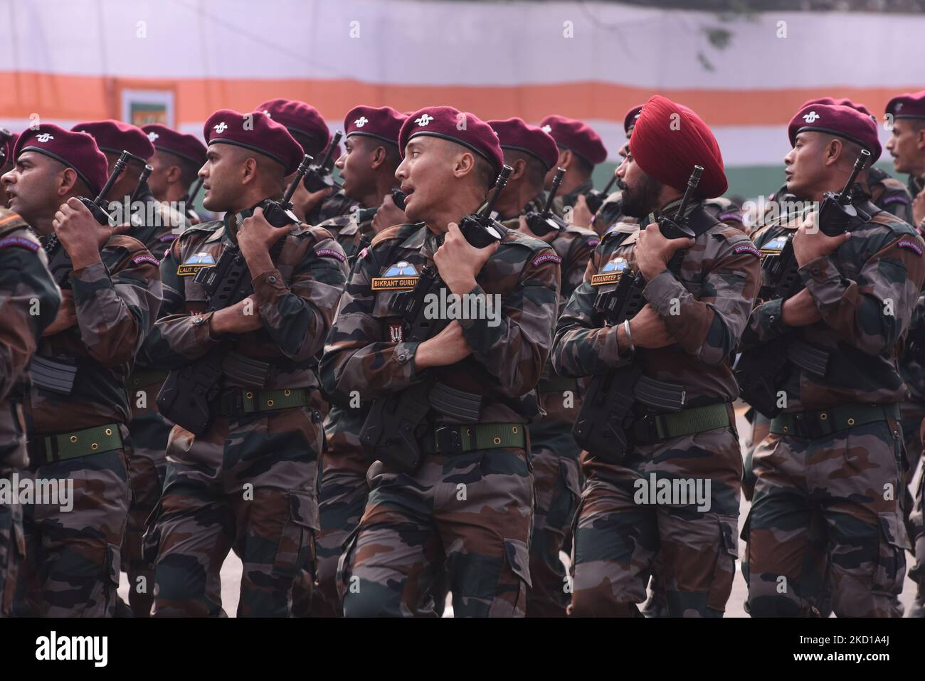 Indian army's paratrooper special force soldiers march past during the