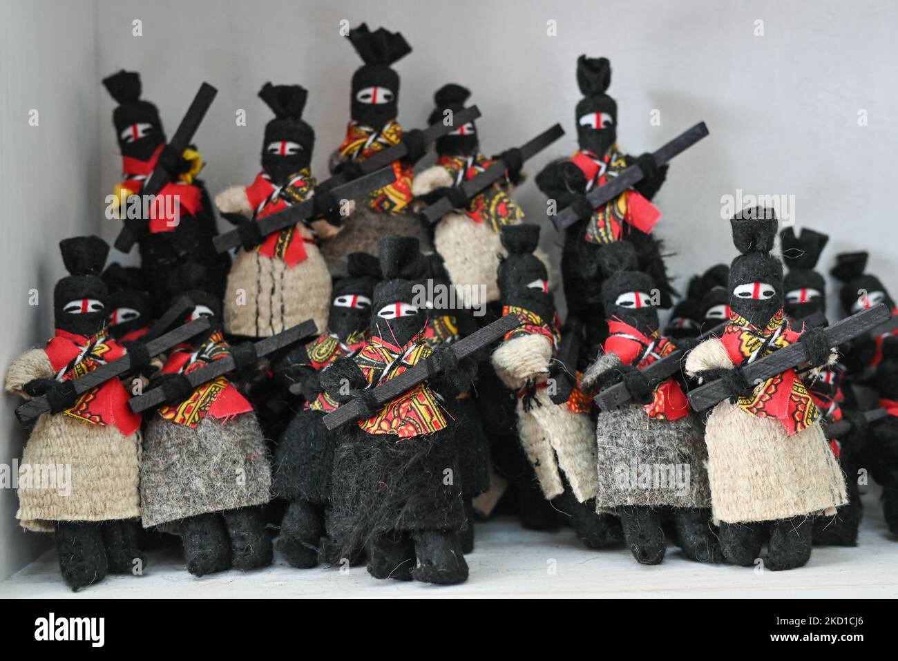Toy figurines representing members of Zapatista Army, seen for sale in