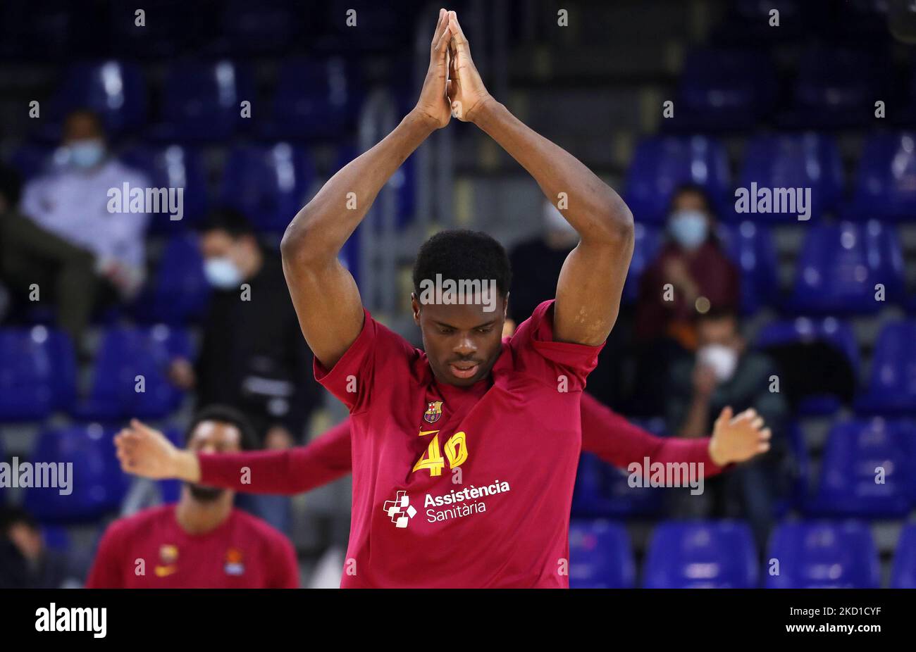 James Nnaji during the match between FC Barcelona and ASVEL Lyon-Villeurbanne, corresponding to the week 23 of the Euroleague, played at the Palau Blaugrana, on 27th January 2022, in Barcelona, Spain. -- (Photo by Urbanandsport/NurPhoto) Stock Photo