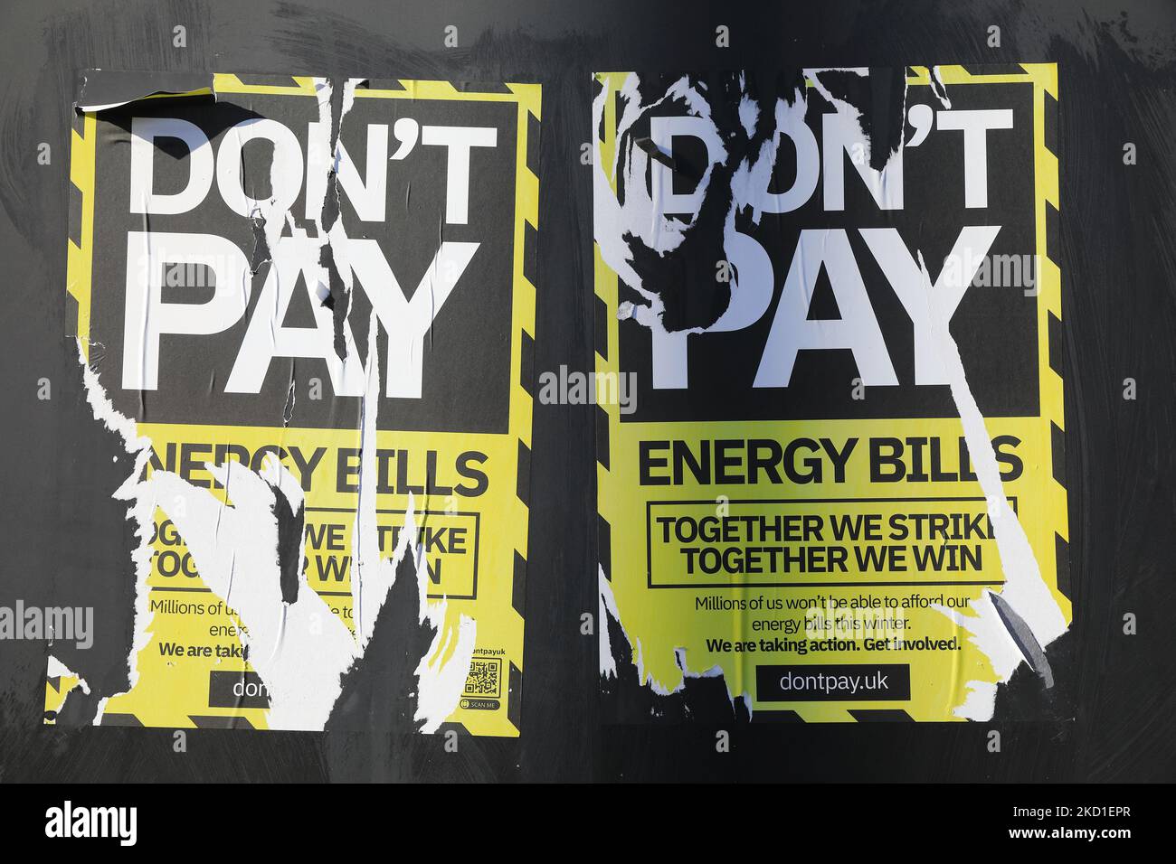 Posters for 'Don't Pay Energy Bills' campaign amidst the energy cost