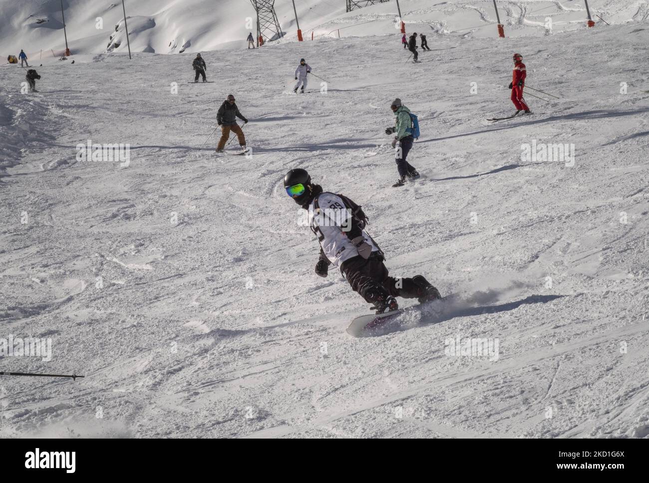 An Iranian Man Snowboards At The Darbandsar Ski Slope 67Km 42 Miles an-iranian-man-snowboards-at-the-darbandsar-ski-slope-67km-42-miles