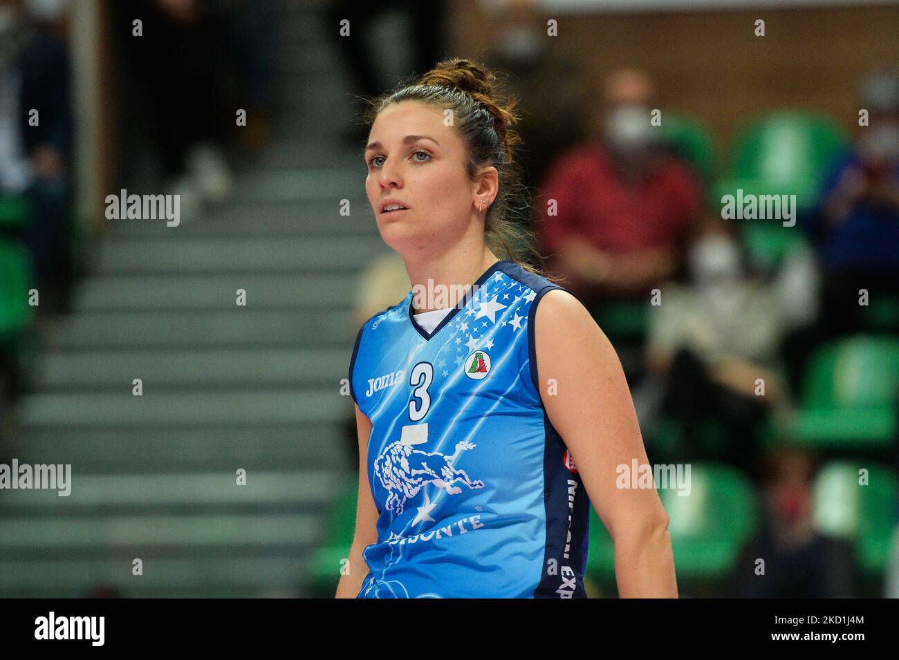 Carlotta Cambi of Azzurra Volley San Casciano during the Volleyball Serie A1 Women match between Bosca S.Bernardo Cuneo and Azzurra Volley San Casciano on Janaury 29 2022 at the Pala Ubi Banca in Cuneo, Italy (Photo by Alberto Gandolfo/NurPhoto) Stock Photo