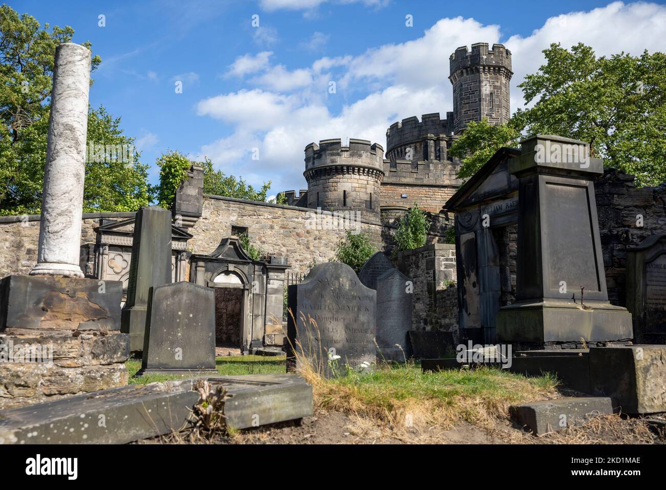 Old Calton Burial ground cemetery in Edinburgh city centre,Scotland,United Kingdom,during summer 2022 Stock Photo