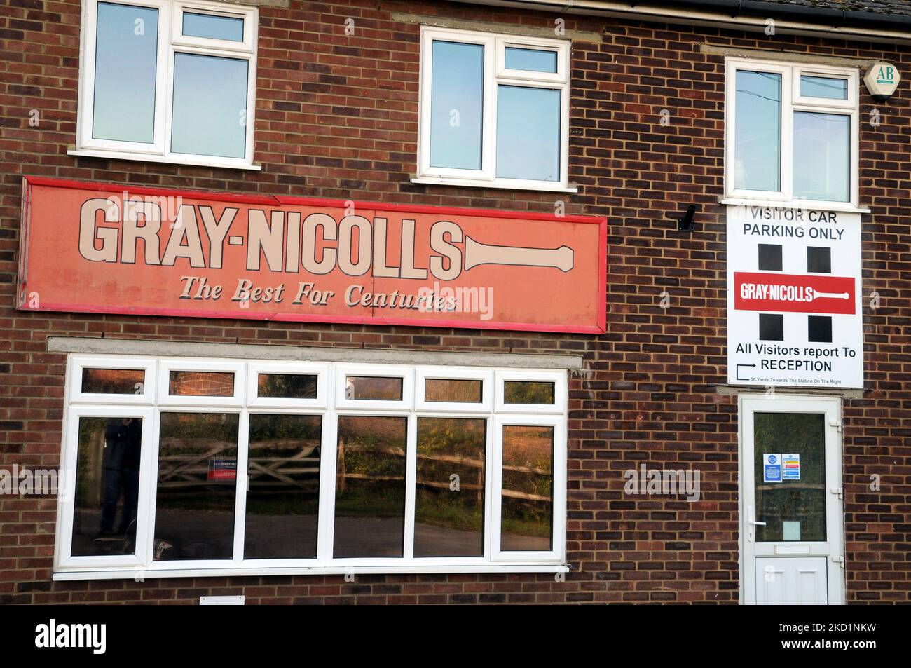 Outside of the GraysNicholls cricket bat headquarters and factory in