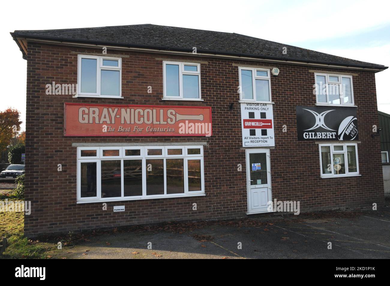 Outside of the GraysNicholls cricket bat headquarters and factory in