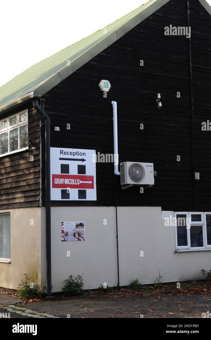 Outside of the GraysNicholls cricket bat headquarters and factory in