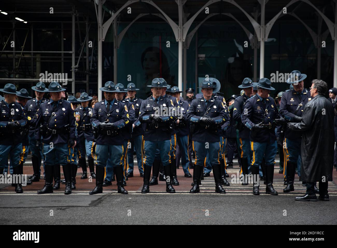 Thousands of NYPD members gathered at St. Patricks Cathedral in New