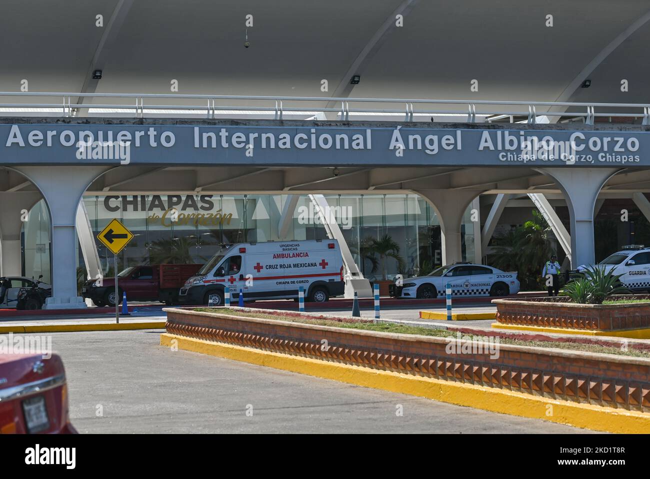Entrance to Ángel Albino Corzo International Airport. On Wednesday