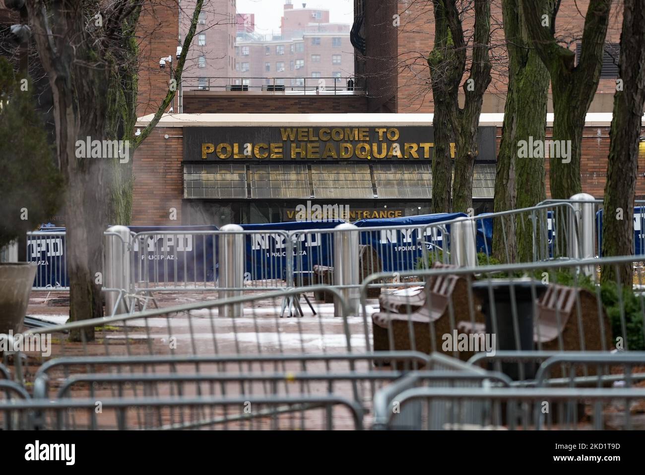 Atmosphere at NYPD Police Headquarters at One Police Plaza in New York