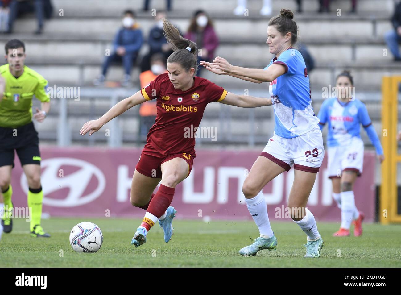Emilie Haavi of AS Roma during the Serie A match between Roma Calcio and at Stadio Tre Fontane on February 5, 2022 in Rome, Italy. (Photo by Gennaro Masi/LiveMedia/NurPhoto) Stock Photo