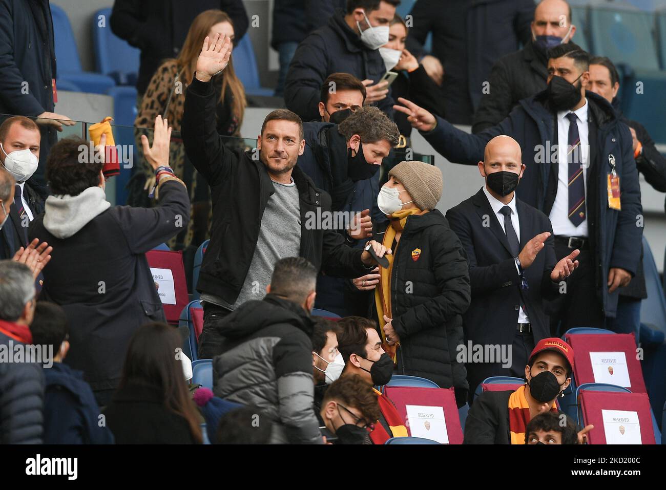 AS Roma former player Francesco Totti during the Serie A match between AS Roma and Genoa CFC at Stadio Olimpico, Rome, Italy on 5 February 2022. (Photo by Giuseppe Maffia/NurPhoto) Stock Photo