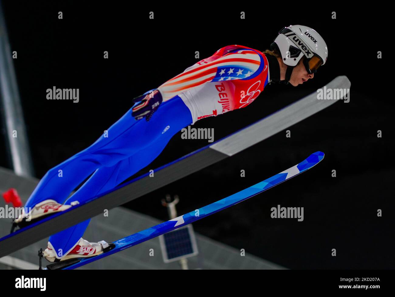 Gasienica Patrick from USA during Ski Jumping at the Beijing 2022 Winter Olympic Games at Zhangjiakou Genting Snow Park on February 6, 2022 in Zhangjiakou, China. (Photo by Ulrik Pedersen/NurPhoto) Stock Photo