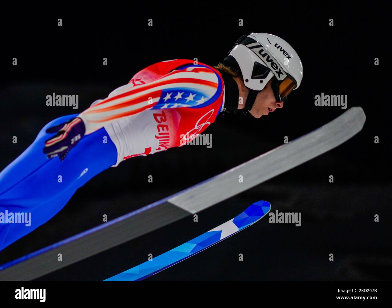 Gasienica Patrick from USA during Ski Jumping at the Beijing 2022 Winter Olympic Games at Zhangjiakou Genting Snow Park on February 6, 2022 in Zhangjiakou, China. (Photo by Ulrik Pedersen/NurPhoto) Stock Photo