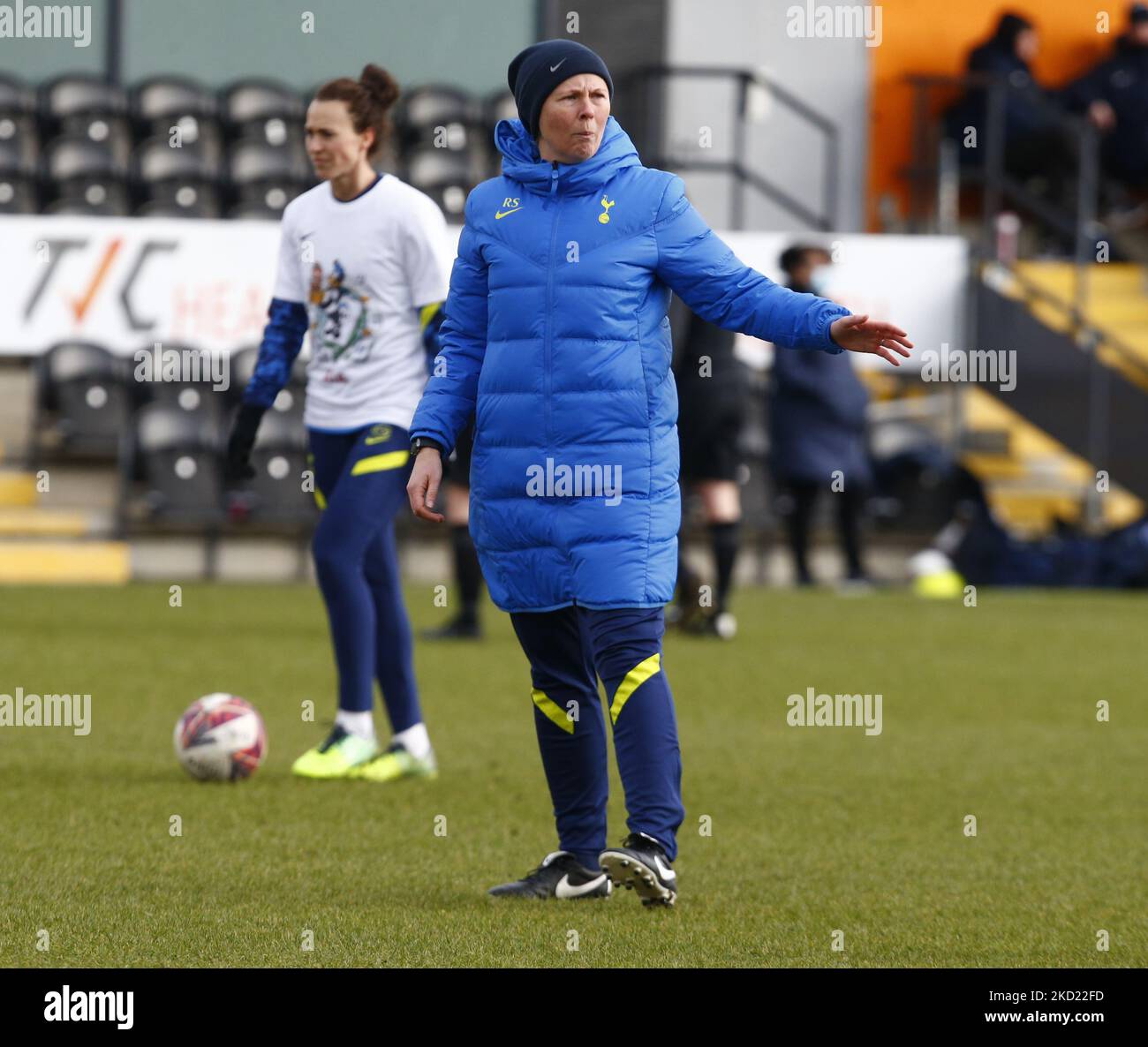 Rehanne Skinner manager of Tottenham Hotspur Women during FA Women's Super League between Tottenham Hotspur Women and Brighton and Hove Albion Women, at The Hive Stadium on 06th February , 2022 in Barnet, England (Photo by Action Foto Sport/NurPhoto) Stock Photo
