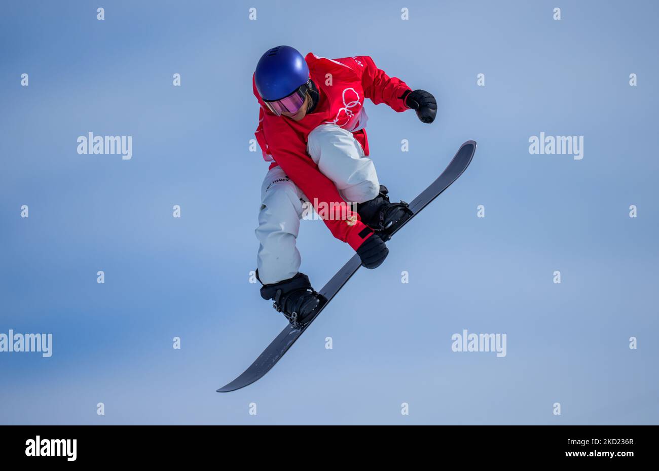 Takeru Otsuka from Japan during snowboarding slope at the Beijing 2022 Winter Olympic Games at Zhangjiakou Genting Snow Park on February 7, 2022 in Zhangjiakou, China. (Photo by Ulrik Pedersen/NurPhoto) Stock Photo
