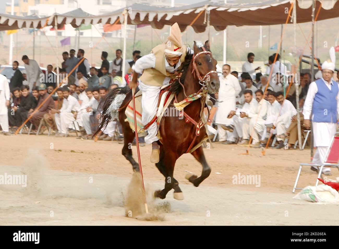 Rawalpindi, Pakistan. 5th Nov, 2022. A horse rider competes during a