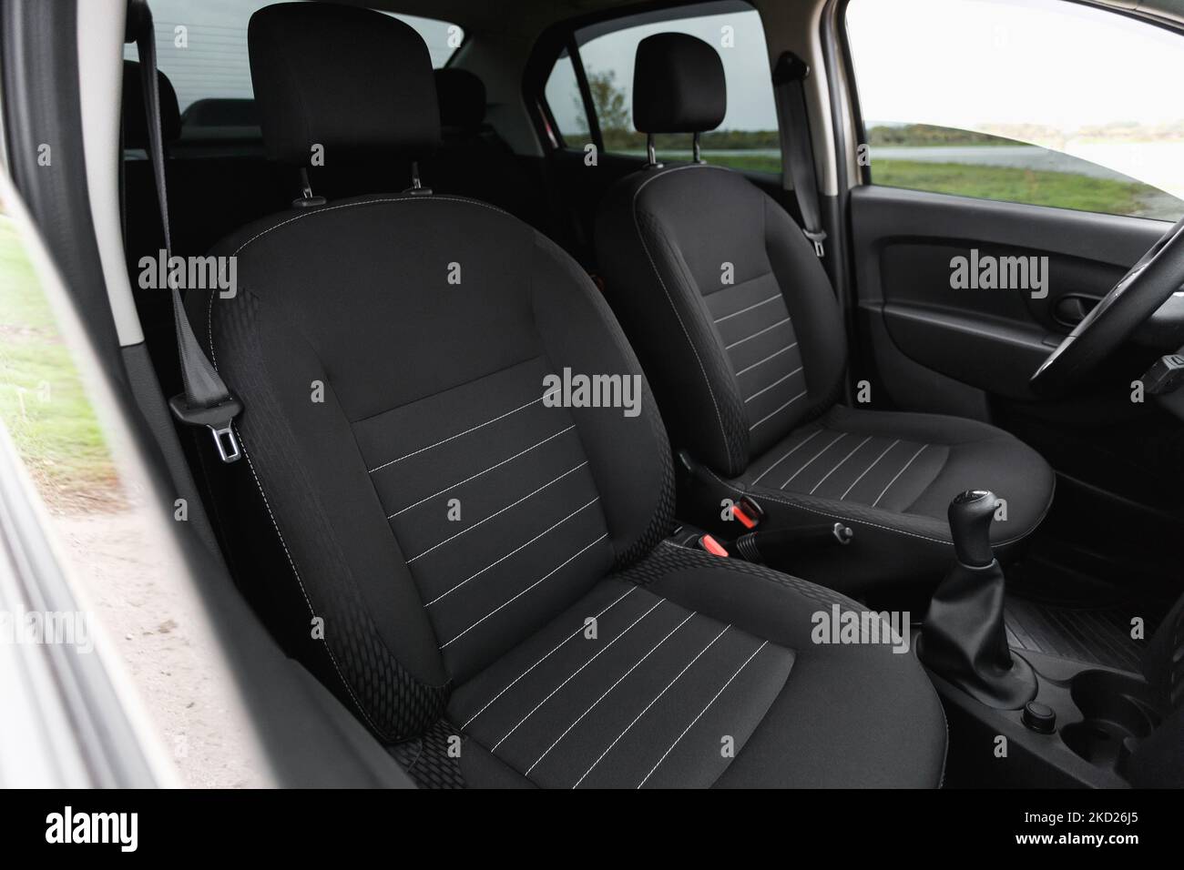 Car front seats. Auto interior Stock Photo Alamy