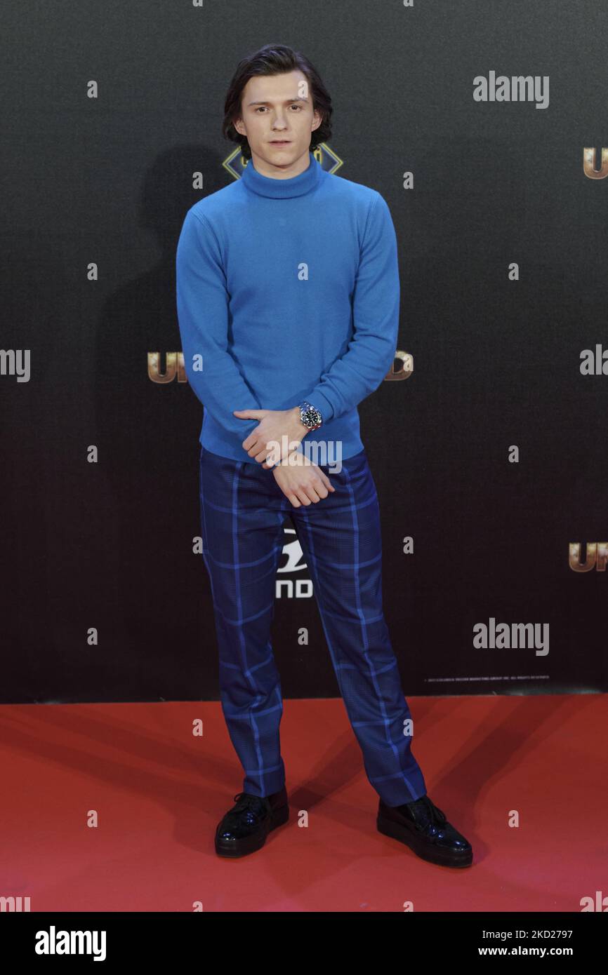 Tom Holland attends the 'Uncharted' Premiere at 'El Hormiguero' Tv Set ...