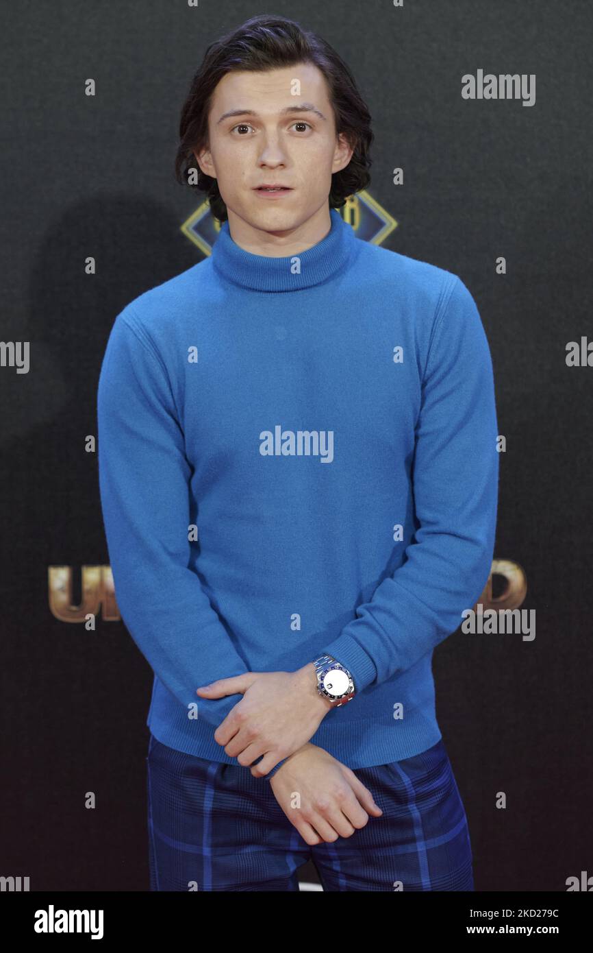 Tom Holland attends the 'Uncharted' Premiere at 'El Hormiguero' Tv Set ...