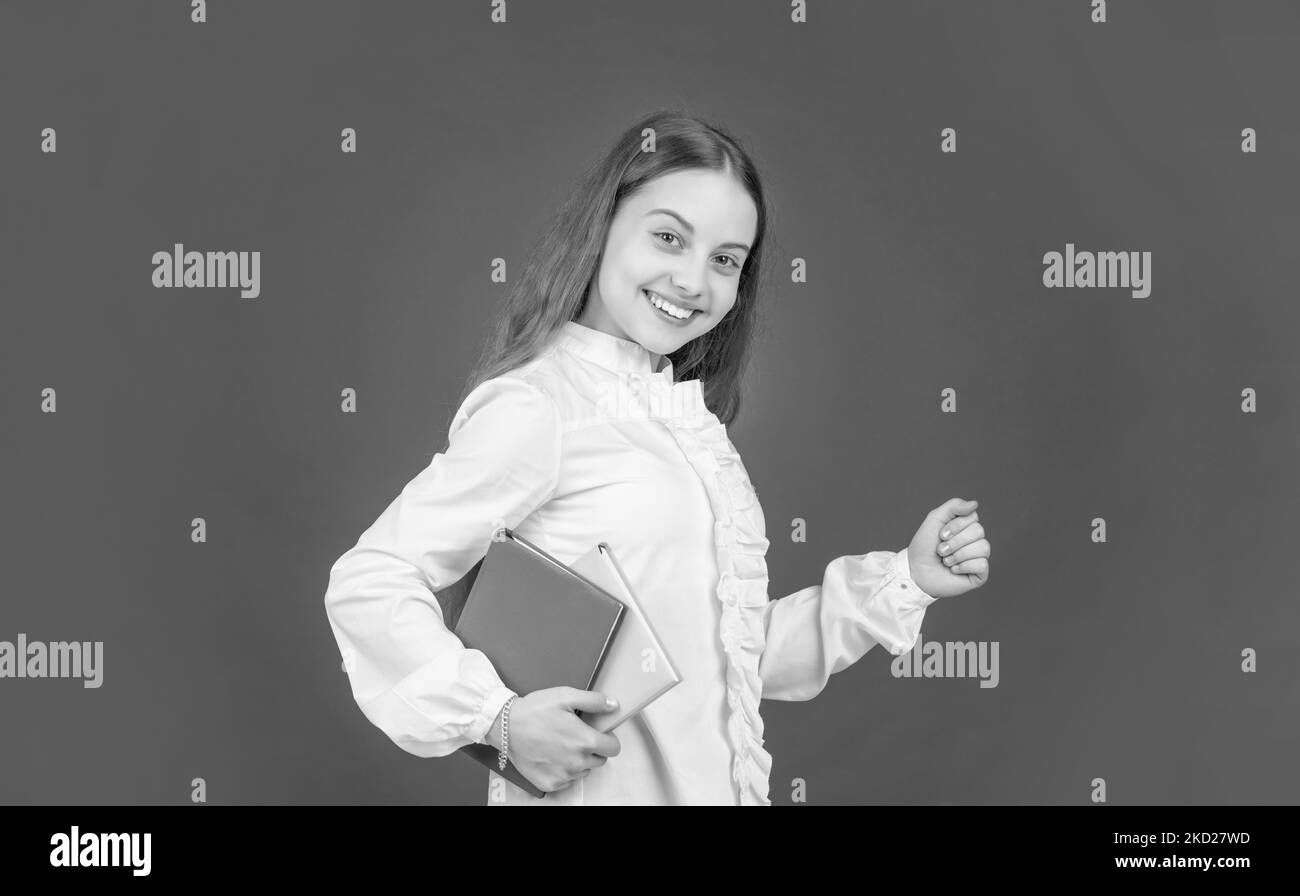 kid ready to study. happy childhood. child going to do homework with ...