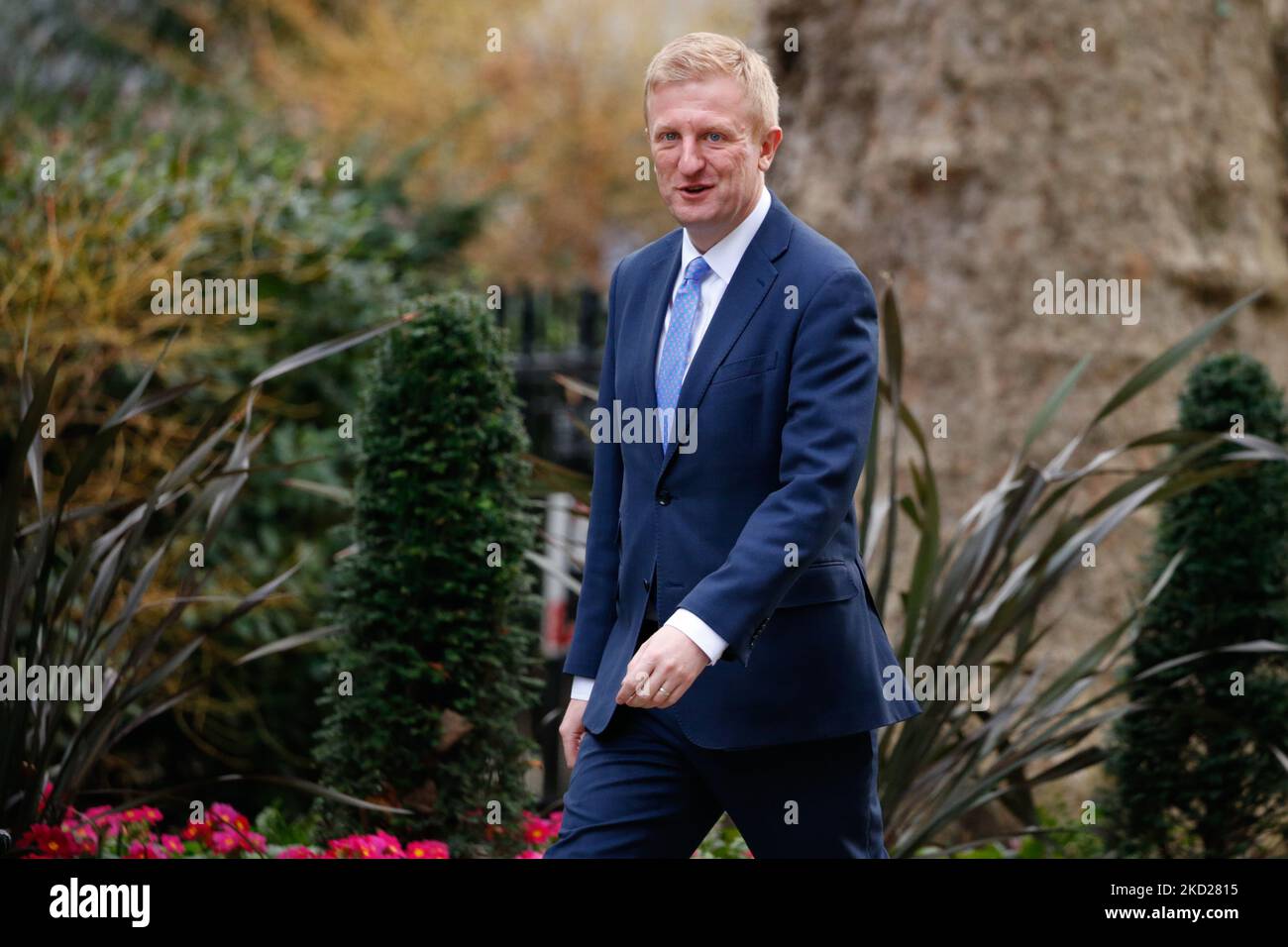 British cabinet Minister without Portfolio Oliver Dowden, Conservative Party MP for Hertsmere, walks up Downing Street in London, England, on February 9, 2022. (Photo by David Cliff/NurPhoto) Stock Photo