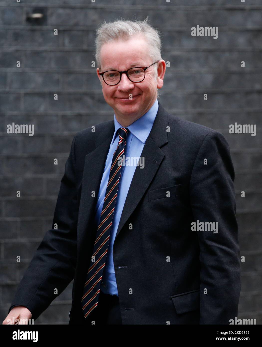 British Secretary of State for Levelling Up, Housing and Communities Michael Gove, Conservative Party MP for Surrey Heath, walks up Downing Street in London, England, on February 9, 2022. (Photo by David Cliff/NurPhoto) Stock Photo