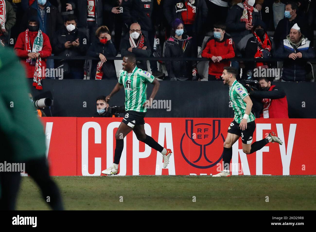 William Carvalho of Real Betis celebrates a goal during the Copa del Rey Semi Finals match between Rayo Vallecano and RCD Mallorca at Estadio de Vallecas, in Madrid, Spain, on February 9, 2022. (Photo by DAX Images/NurPhoto) Stock Photo