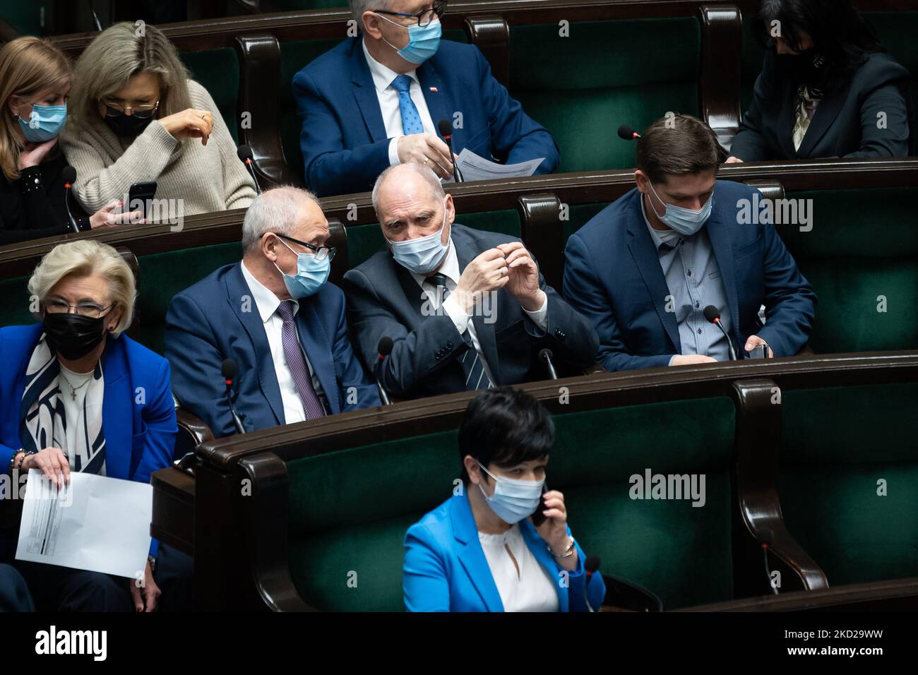 Antoni Macierewicz during the 48th session of the Sejm (lower house) in Warsaw, Poland, on 9 February 2022 (Photo by Mateusz Wlodarczyk/NurPhoto) Stock Photo