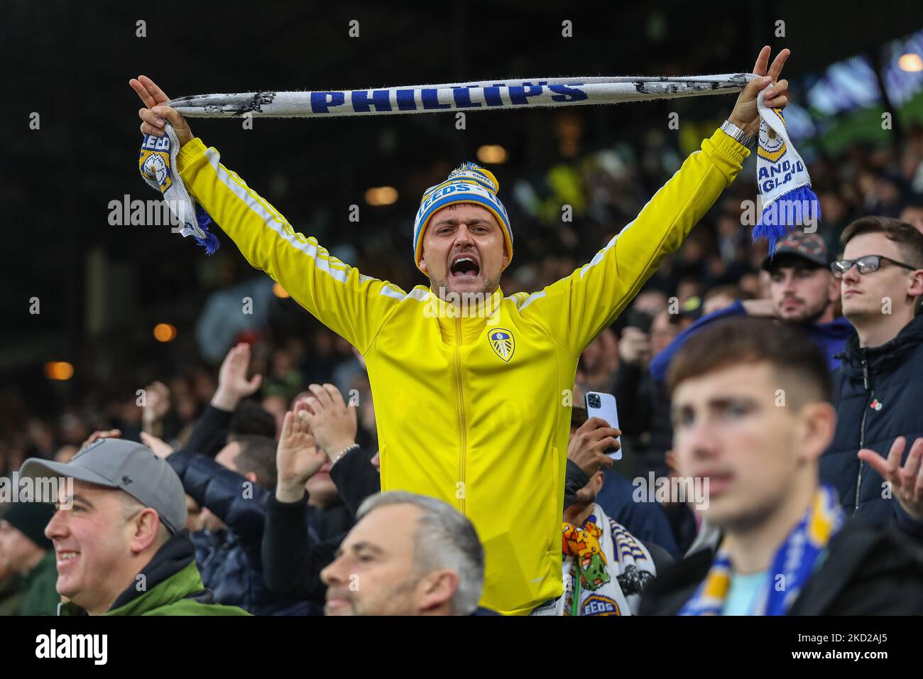 Leeds United fan chants before the Premier League match Leeds United vs