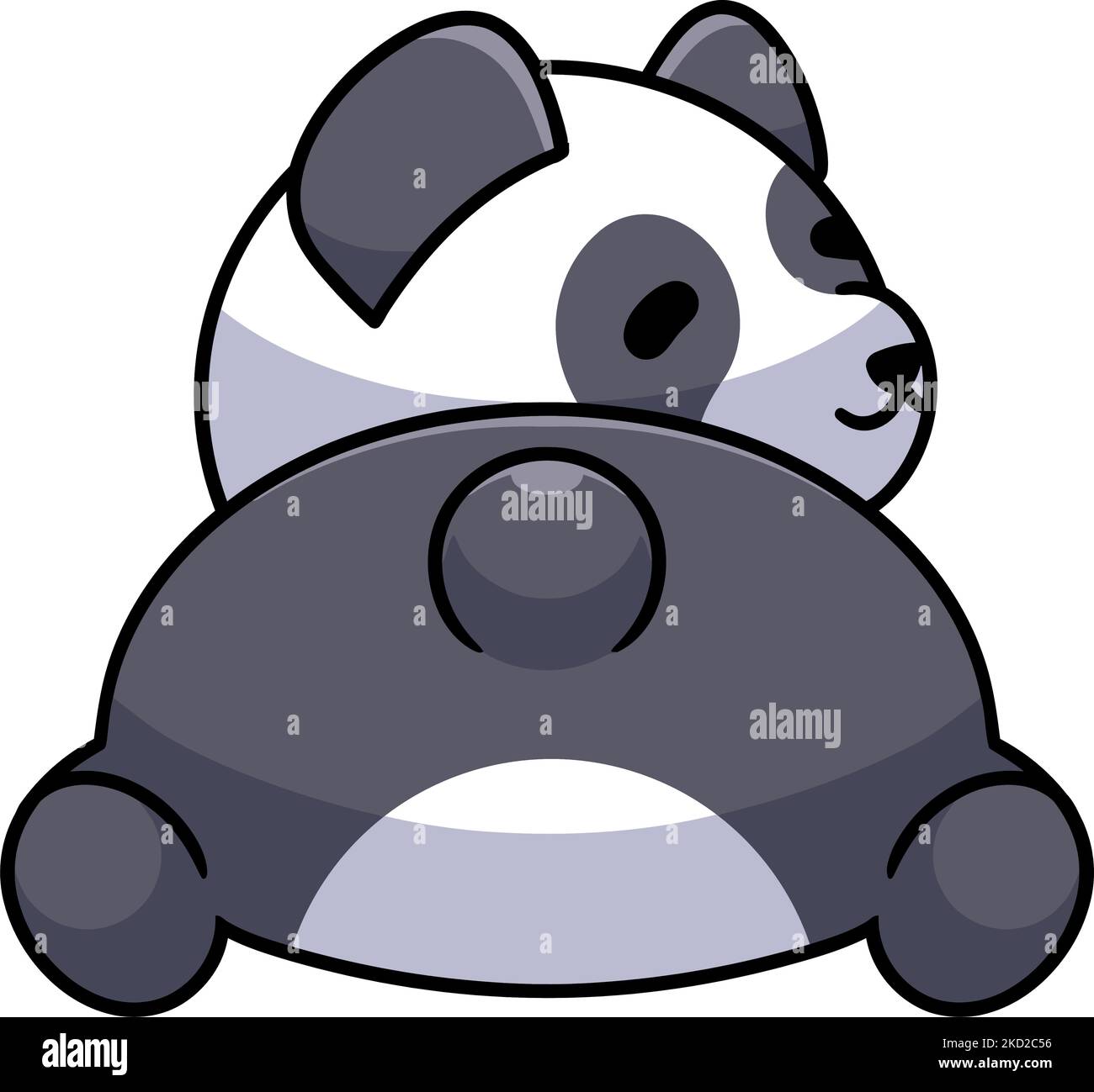 A cute kawaii panda cartoon character smiling and lying on the ground with  closed eyes on a white background Stock Vector Image & Art - Alamy