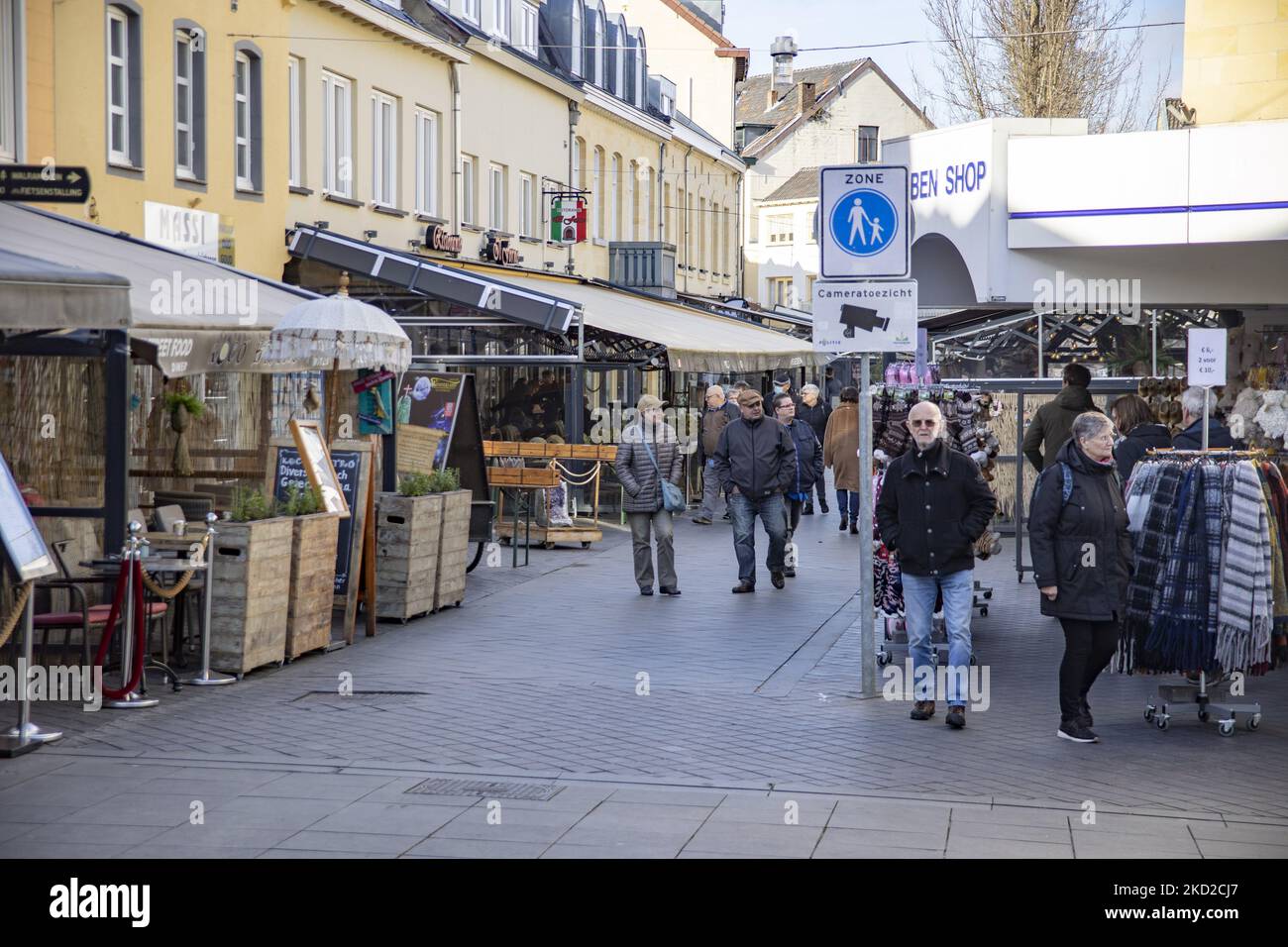 Daily life in Valkenburg aan de Geul or Valkenberg with people enjoying