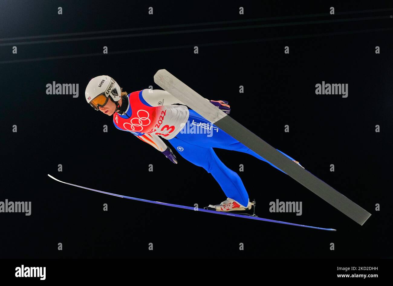 Gasienica Patrick from USA during Ski Jumping at the Beijing 2022 Winter Olympic Games at Zhangjiakou Genting Snow Park on February 11, 2022 in Zhangjiakou, China. (Photo by Ulrik Pedersen/NurPhoto) Stock Photo