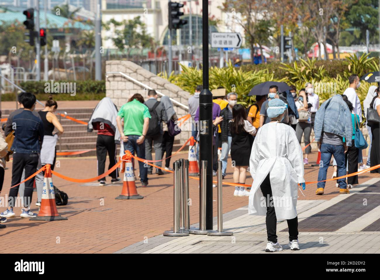 Covid19 Omicron outbreak testing in Hong Kong, China, on February 12