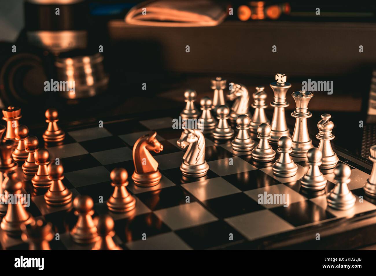 Four Chess Piece Knight on a Chess Board Stock Photo - Image of board,  army: 138703686