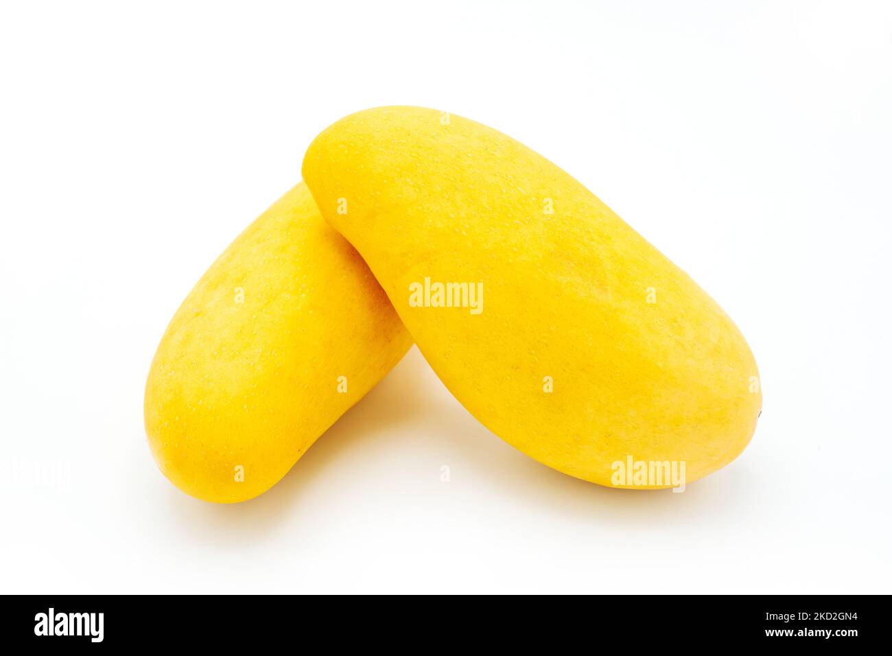 The yellow mangoes isolated on white background Stock Photo Alamy