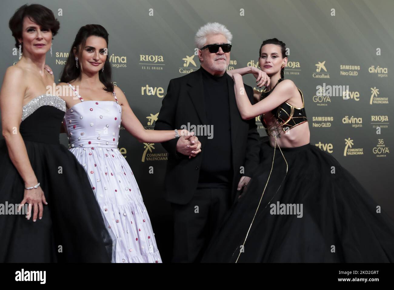 Aitana Sanchez Gijon, Penelope Cruz, Milena Smit and Pedro Almodovar