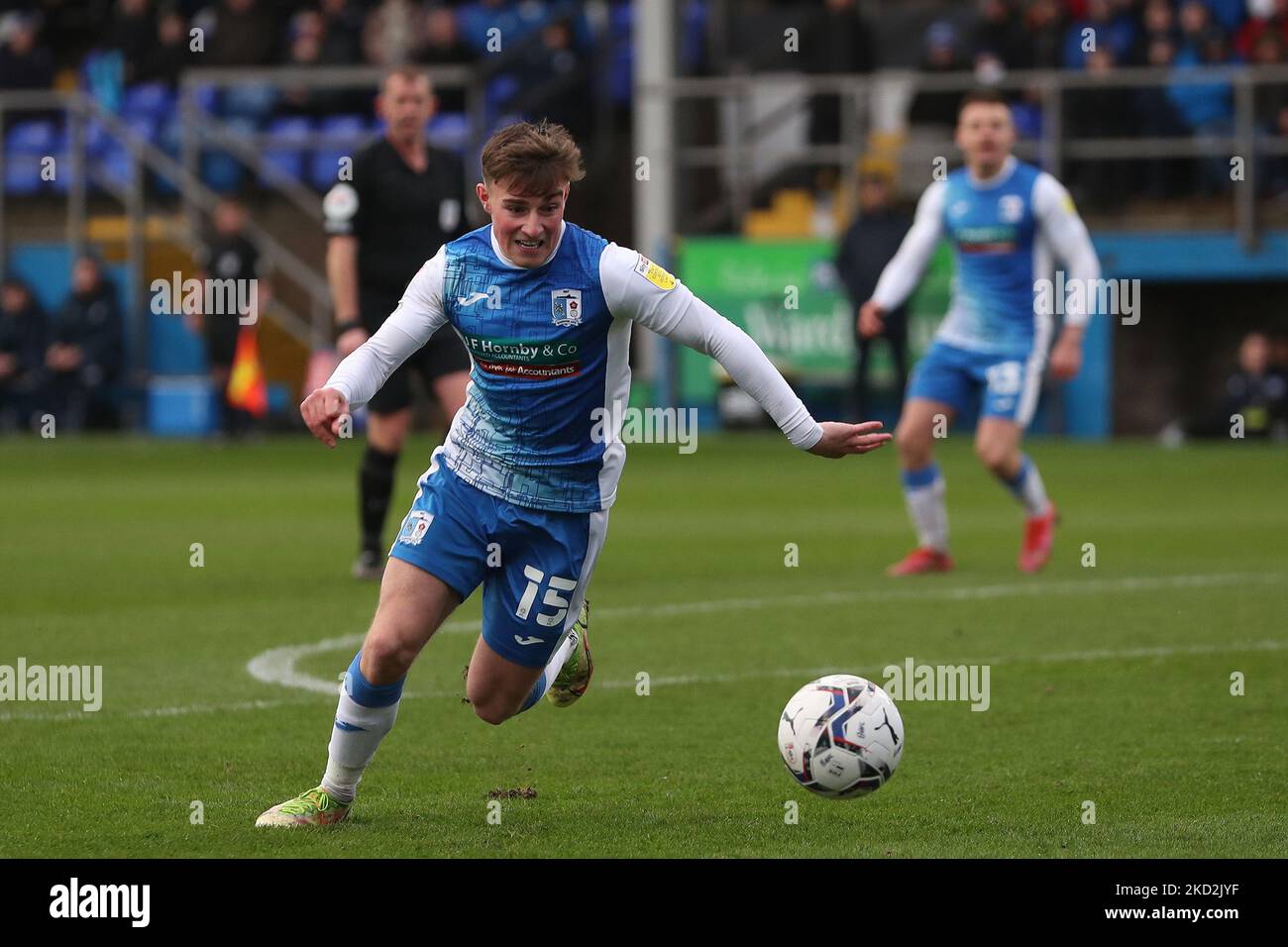 brw Robbie Gotts during the Sky Bet League 2 match between Barrow and Stevenage at the Holker Street, Barrow-in-Furness on Saturday 12th February 2022. (Photo by Mark Fletcher/MI News/NurPhoto) Stock Photo