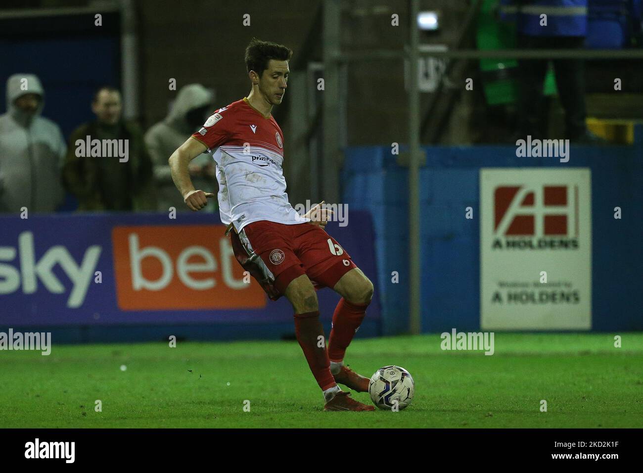 Luke Prosser of Stevenage during the Sky Bet League 2 match between Barrow and Stevenage at the Holker Street, Barrow-in-Furness on Saturday 12th February 2022. (Photo by Mark Fletcher/MI News/NurPhoto) Stock Photo